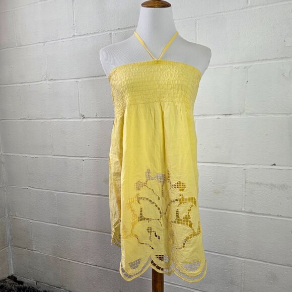 y2k Butter Yellow Pastel Coquette Boho Hippie Fairy Cottage Cowgirl Lacey Top - Picture 3 of 13